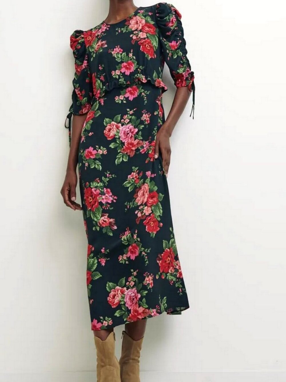 Nobody's Child X ASOS Ellis Floral Midi Dress in Corby Blooms UK10/US6